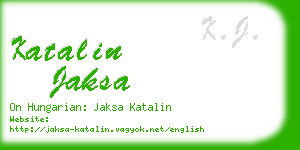 katalin jaksa business card